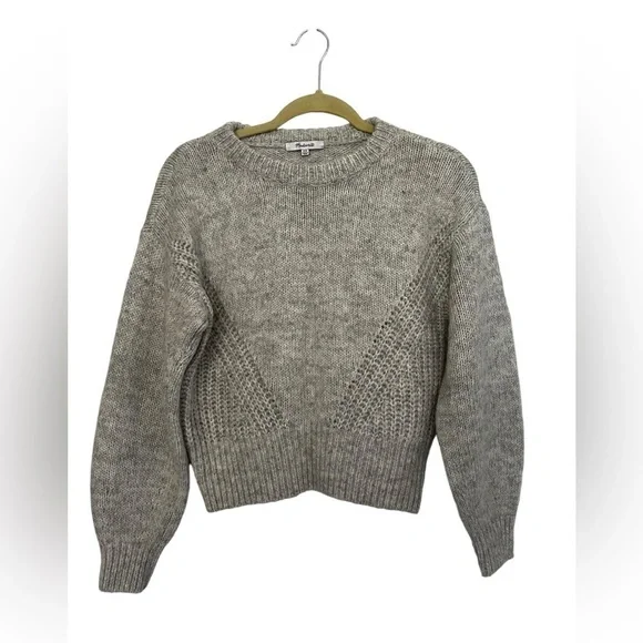 Madewell Wool-Blend Wedge Sweater in Light Beige Size XXS - Picture 4 of 10